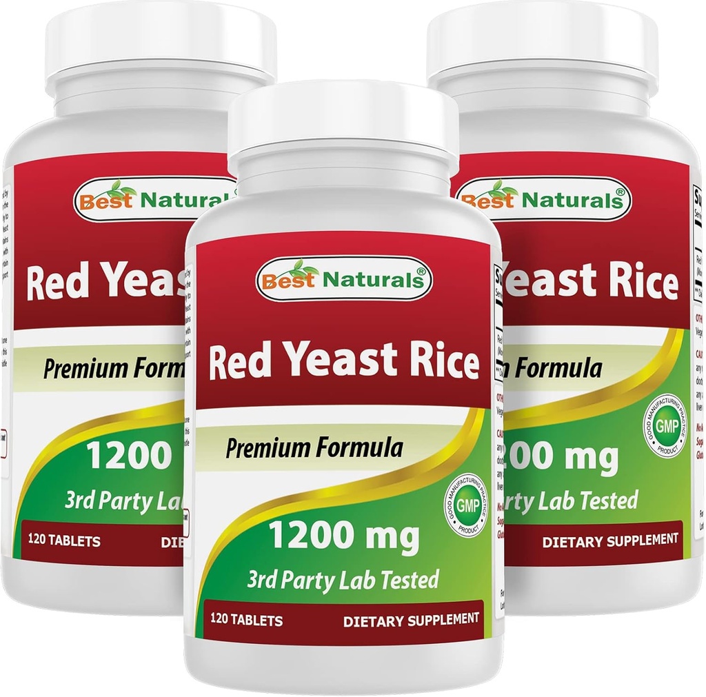 Best Naturals Red Yeast Rice 1200 mg (ei-GMO) 120 tablettia (120.