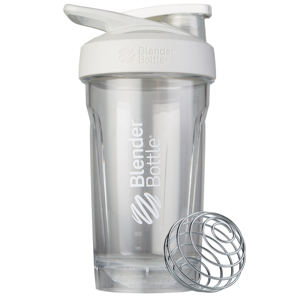 BlenderBottle Sport Shaker Bottle Wire Whisk, 24-Ounce, valkoinen Proteiini Shakes & Hydration urheilijoille & Fitness innostaa, helppo sekoittaa, kestävä & kevyt, lukittava Lid