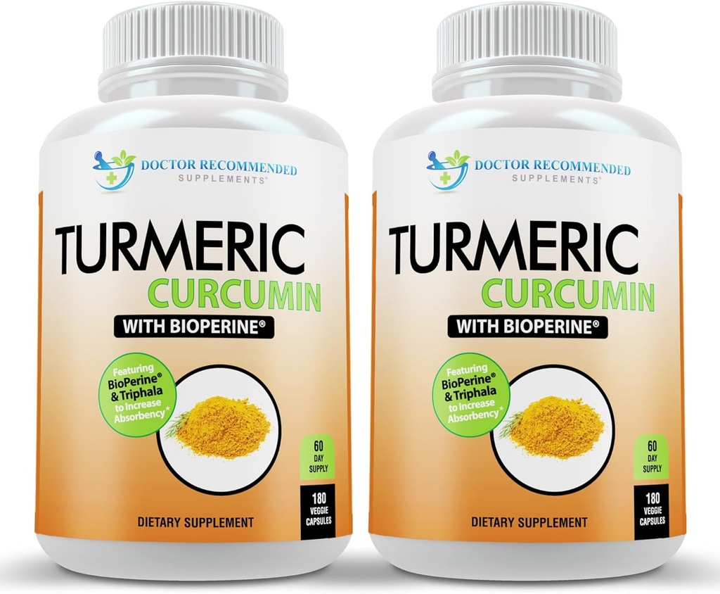 Gurkmeja Curcumin Supplement - 2250mg / d - Veggie Caps - 95% Curcuminoids med Black Pepper Extract (Bioperine) - 750mg kapslar - 100% organisk - Mest kraftfull gurkmeja (Pack av 2)