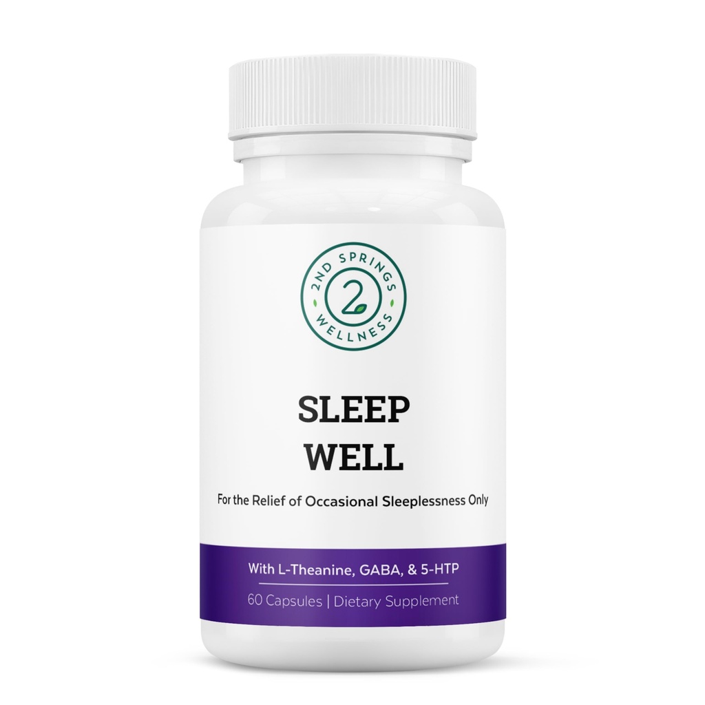 Sleep Well Rauhoittava & Rentouttava Tuki Formula - Tehokas Blend kanssa Magnesium, L-Theanine, GABA, ja Melatoniini - parantaa rentoutumista + Edistää Terve uni kuvioita - 60 kapselia