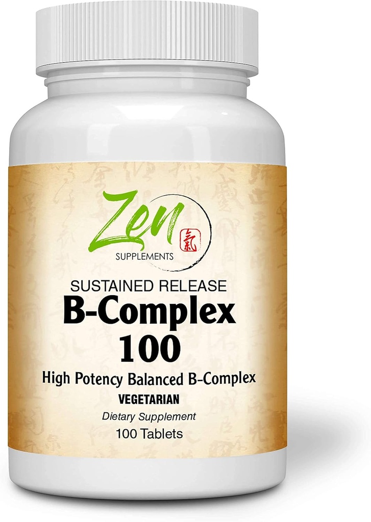 Täydellinen B-komplex-vitamiini täydentää - B-vitamiini täydentää Complex Foolihappo, Biotiini, Inositoli - Immuuni & Cardio terveys, energia aineenvaihdunta - 100 jatkuva-vapautetut tabletit