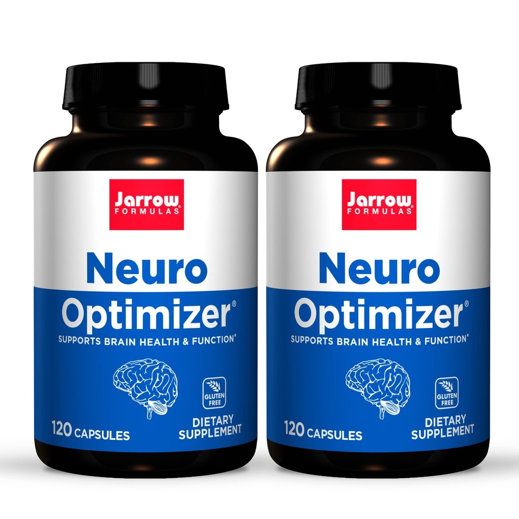 Jaarrow Formula Neuro Optimizer - 120 kapselia, 2 kapselin pakkaus - Aivojen terveys ja hapettumisenestoaineet - Sisältää 7 Neuroravinteet - Gluteeniton - 60 Tarjoilu yhteensä