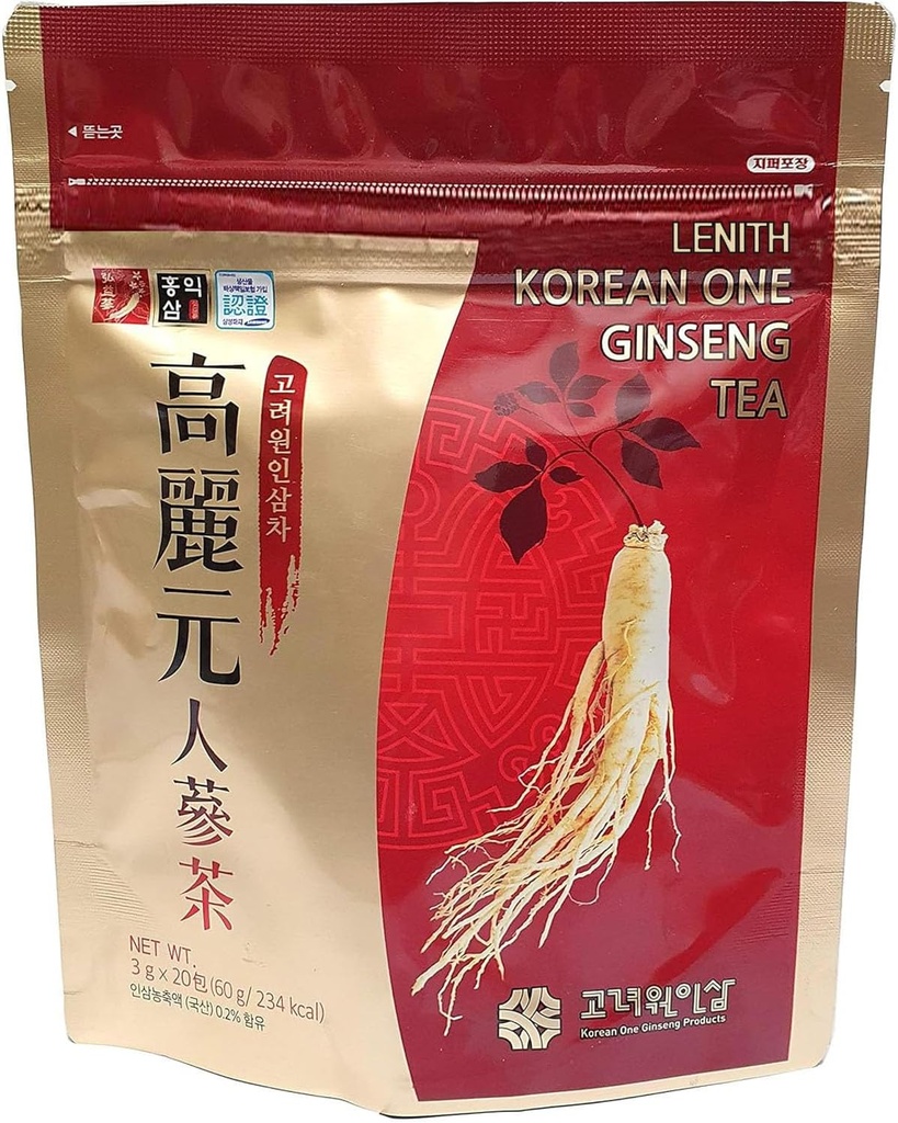 LENITH 100% Original Korean One Panax Ginseng Tea 20T Juuret uute Rakeet 60g (3g X 20T)