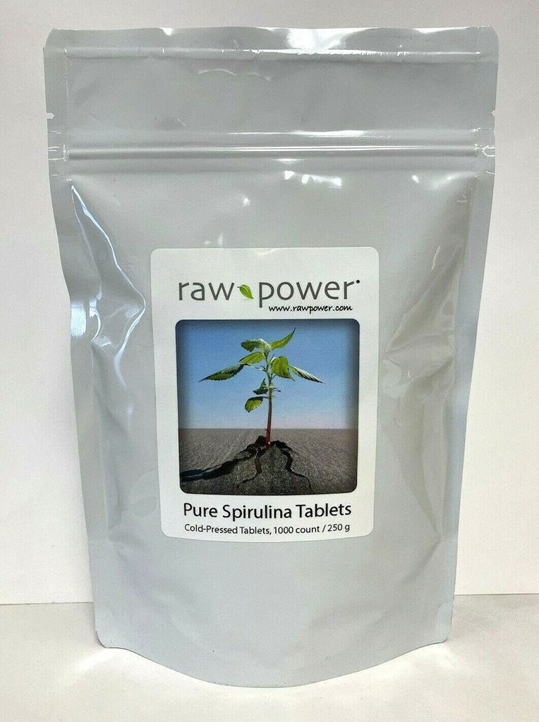 Spirulina Tablets, 1000 Count, 250 mg Each, (250 Grams / 8.8 oz) 100% Puhdasta, raaka, Luomu, kylmäpaineinen