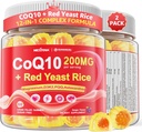 CoQ10 Gummies for Adults - Sugar Free CoQ10 100mg/200mg w/ Magnesium, Ashwagandha, Methyl Vitamins B9, B12, B6, Black Pepper, High Absorption CoQ10 Supplement - Energi, Antioxidant, Relax & Bone,2Pack