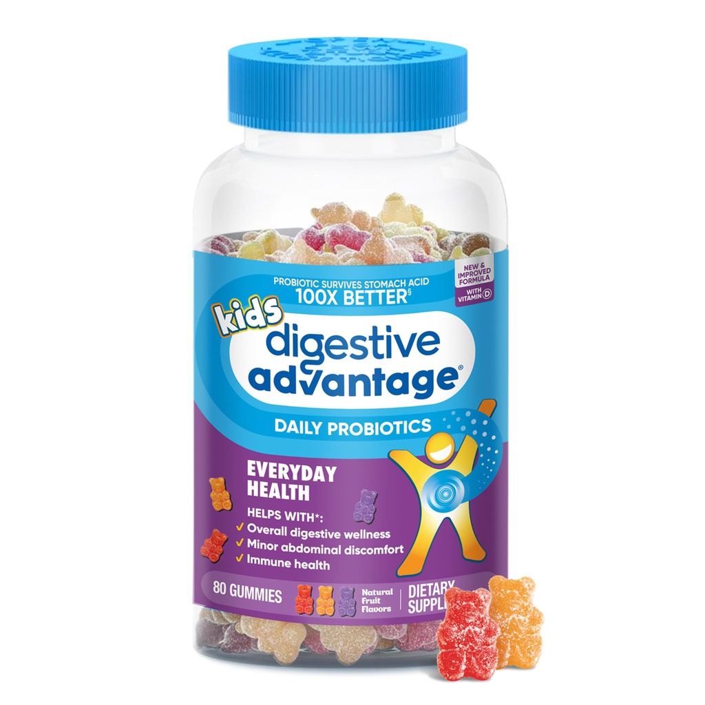 Ruoansulatuskanavan Daily Probiootti Gummy lapsille, Multi, Natural Fruit Flavours, 80,0 Count