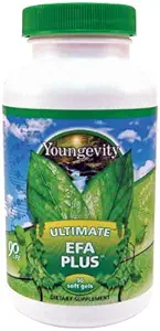 Youngevity Ultimate EFA Plus - Essential Fatty Acids, 90 Soft Gels - Balanced Fish Oil Formel för hjärta, hjärna, gemensam, hudhälsa - Omega-3, Omega-6, Omega-9 Supplement för optimalt hälsostöd