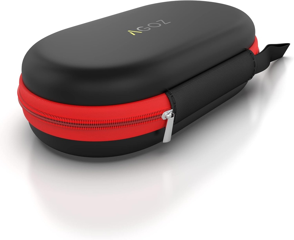 AGOZ Astma Inhaler Medicine Travel Case Pouch Cover, Inhalaattorin haltija, jossa vetoketju ja rannehihna (musta/puna)