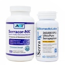 Serracor- NK & Serra- RX 260,000 SU - arpikudosta Bundle (150 kapselia & 60 kapselia) - Happo- resistant Serrapeptaasiproteolyyttinen systeeminen entsyymi, hengitysteiden ja keuhkojen tuki