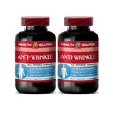ryppyisiä kapseleita kasvoille - ANTI-WRINKLE COMPLEX - ihomineraalit, anti-aging täydentää, vitamiini E kollageeni, ryppyjä estävä seerumi, alfalipoiinihappo, ryppylääkkeitä naisille, 2 Bot 120 Caps