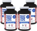 Yerba Prima Daily Fiber Caps - 180 Capsules (Pack of 4) - Löslig & Olöslig Dietary Fiber Supplement - Colon Cleanse - Gut Health - Vegan, Non-GMO, Gluten-Free