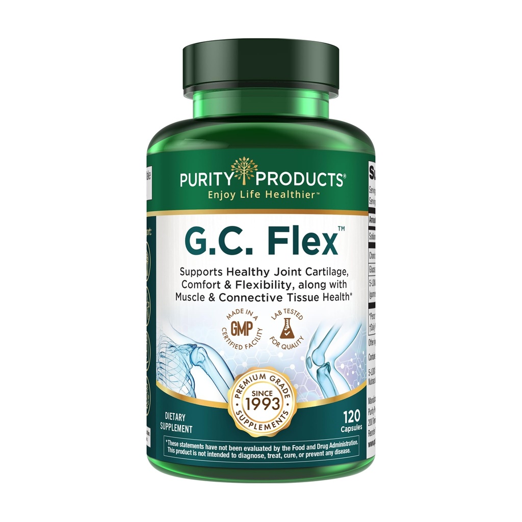 Puhtaus Tuotteet G.C. Flex (Glukosamiini ja Chondroitin Sulfate Super Formula) - Tukee Joint + Cartilage Health + Terveet lihakset + Connective Tissue - edistää Joint Joustavuus - 90 kapselia