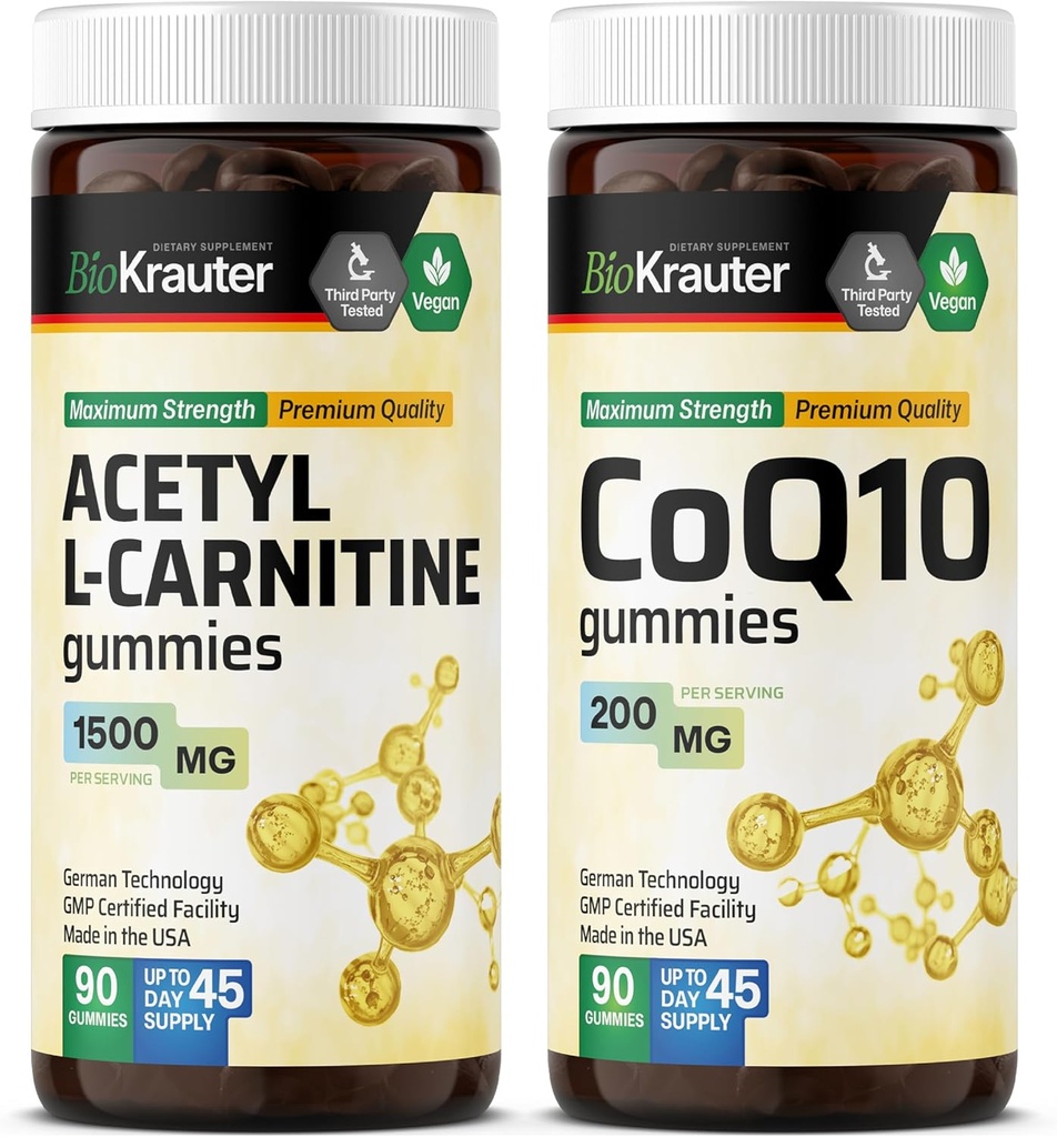 BIO KRAUTER Acetyl L-karnitiini 90 Gummies & CoQ10 90 Gummies