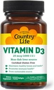 Maa Life D3-vitamiini, muu kuin kala 1000 IU, 100 Softgels, Certified Gluten Free