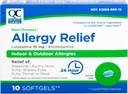 Quality Choice Allergy Relief, 24 Hour Non Drowsy Allergy Relief för Indoor & Outdoor Allergies, Antihistamin Loratadine 10 mg, Liquid Filled Softgels, 10 Count