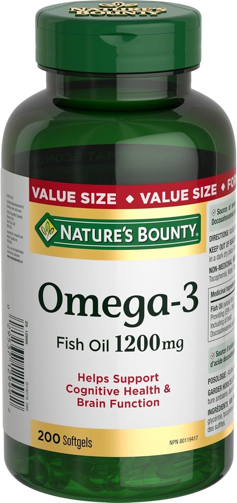 Luonnon Bounty Omega-3 1200mg 200 count