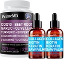 Liquid Collagen Biotin (2pk) ja Typpioksidin (1pk) täydennysosa Bundle - Potent vitamiineja hiukset, iho, kynnet, sydän, verenkierron, ja rasvat tuki - ei-GMO, Vegan, Gluteenittomat