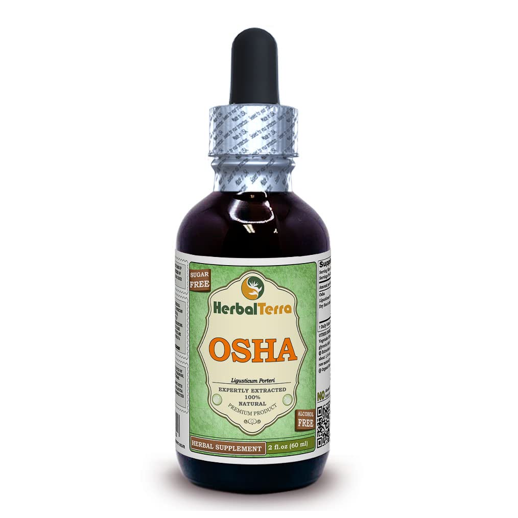 Herbal Terra LLC OSHA (Ligusticum Porteri) Glycerit, Torkade rötter Alkoholfri flytande extrakt 2 oz
