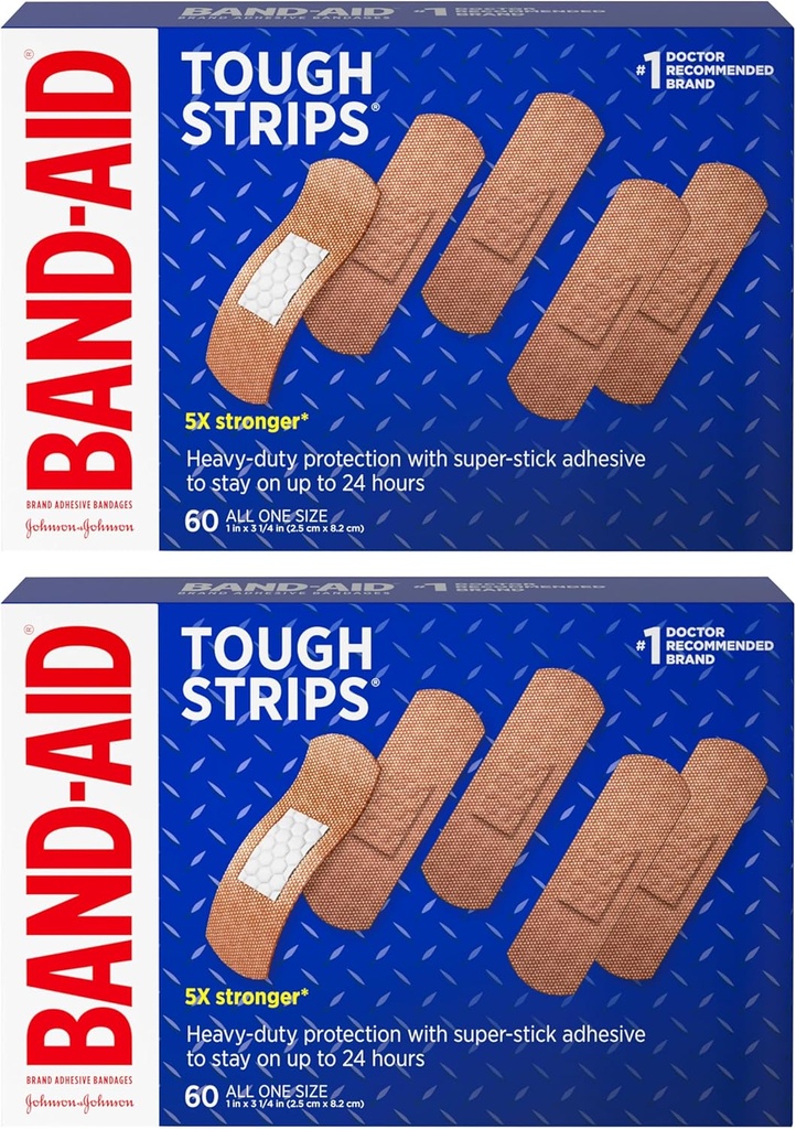 Band-Aid Brand Kovat nauhat Liimakas siteet haavojen hoitoon, kestävä suoja pienille haavoille ja romuille, kaikki yksi koko, 2 pakkaus