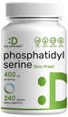 Fosfatidyyliseriini Supplement, 400 mg Serving, 240 kapselia Soijaton Auringonkukkalesitiini Lähde