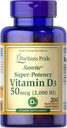 D3-vitamiini 50mcg (2 000 IU) Bolsters Immuno Health by Puritan's Pride for Support of Immuunital Health and Healthy Bones and Hampaiden 200 Softgels