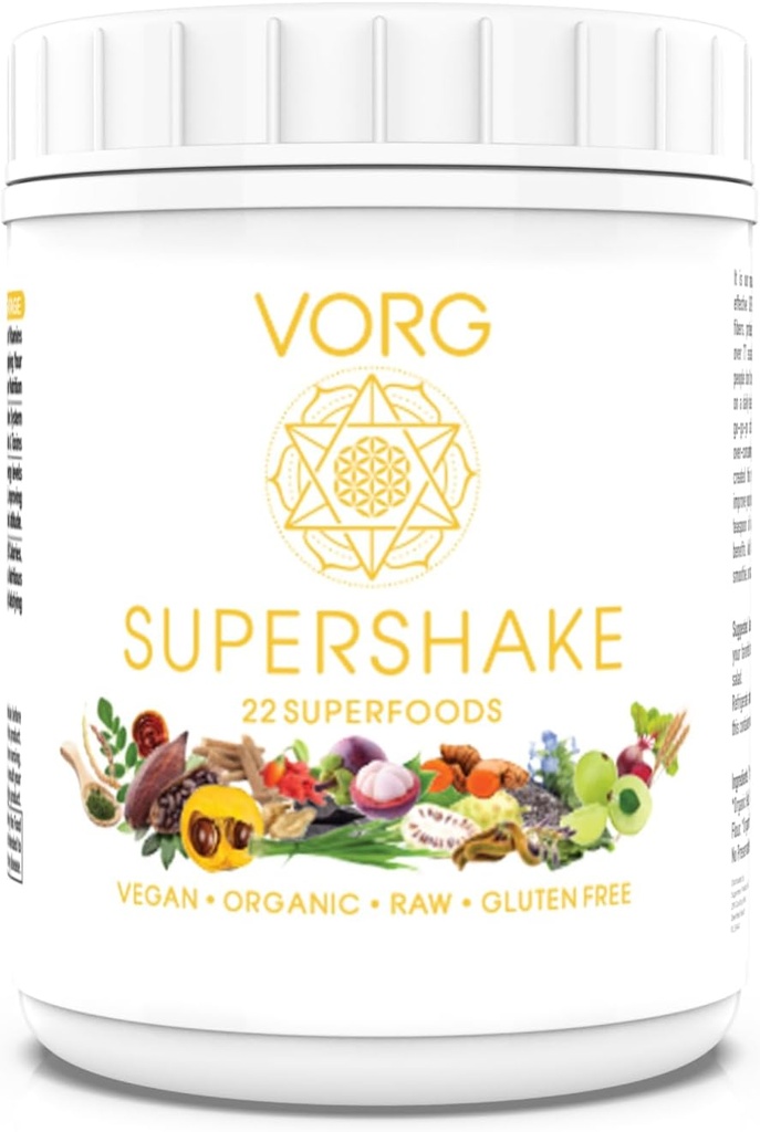 VORG SuperShake - Ultimate Superfood Mix, ravitseva 22 Tehokas Superfoods. Tehostaa hiukset, iho, immuunijärjestelmä, digestio, ja Mitokondrion toiminta ... 158