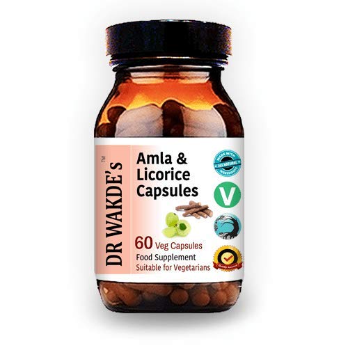 DR WAKDE: n Amla & Licorice - kapselit (60 Veg Caps, Happo- ruoansulatushäiriöön, Ayurvedic Supplement, Vegan, Herbal, All Natural, Made in UK)