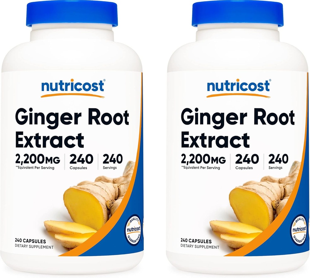 Nutricost Ginger Root Extract 550mg, 240 kapselia (2 pulloa)