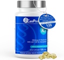 CanPrev K2 120mcg kanssa Organic Coconut Oil, 120 Softgels 120-Day Supply - Parannettu imeytyminen Optimaalinen luu- ja hampaiden tukea, korkea Potency K2-vitamiinin säilyttää vahvat luut ja hampaat