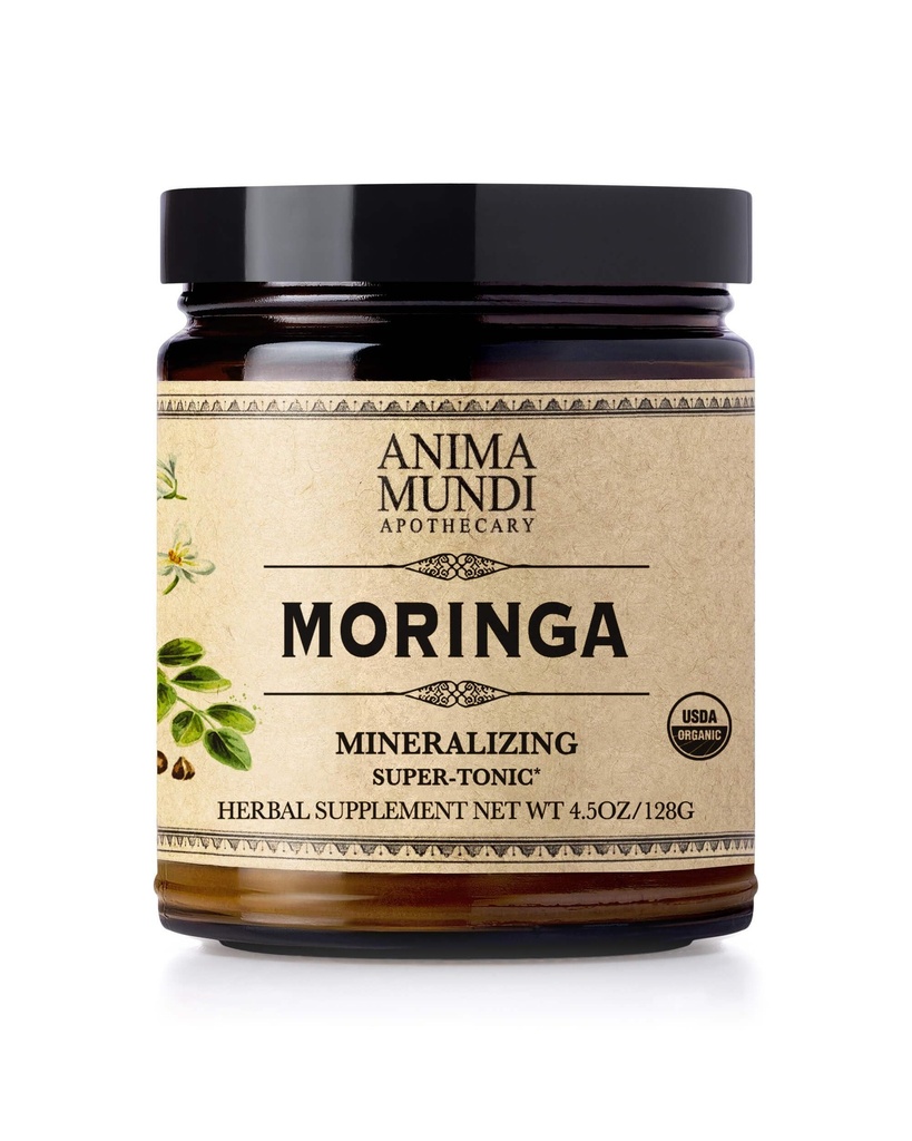 Anima Mundi Apotekary Moringa Leaf Powder - Pure Organic Rainforest Superfood - Energy Support Supplement, Natural & Non-GMO Green Powder (6oz / 170g)