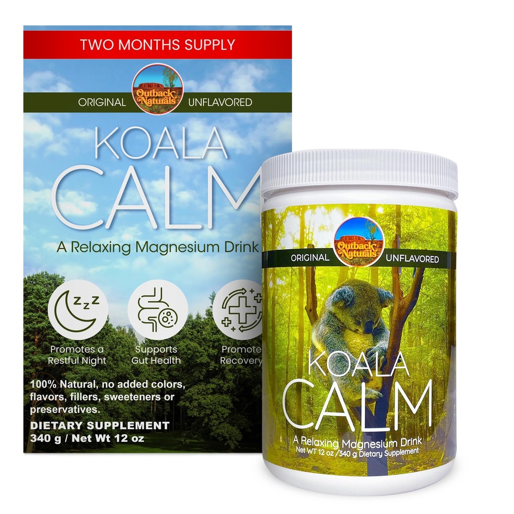 Calm Magnesiumpulver - 400mg Pure Magnesium Citrate Drink Mix för avkoppling, Sleep Support & Muscle Relief, Unflavored
