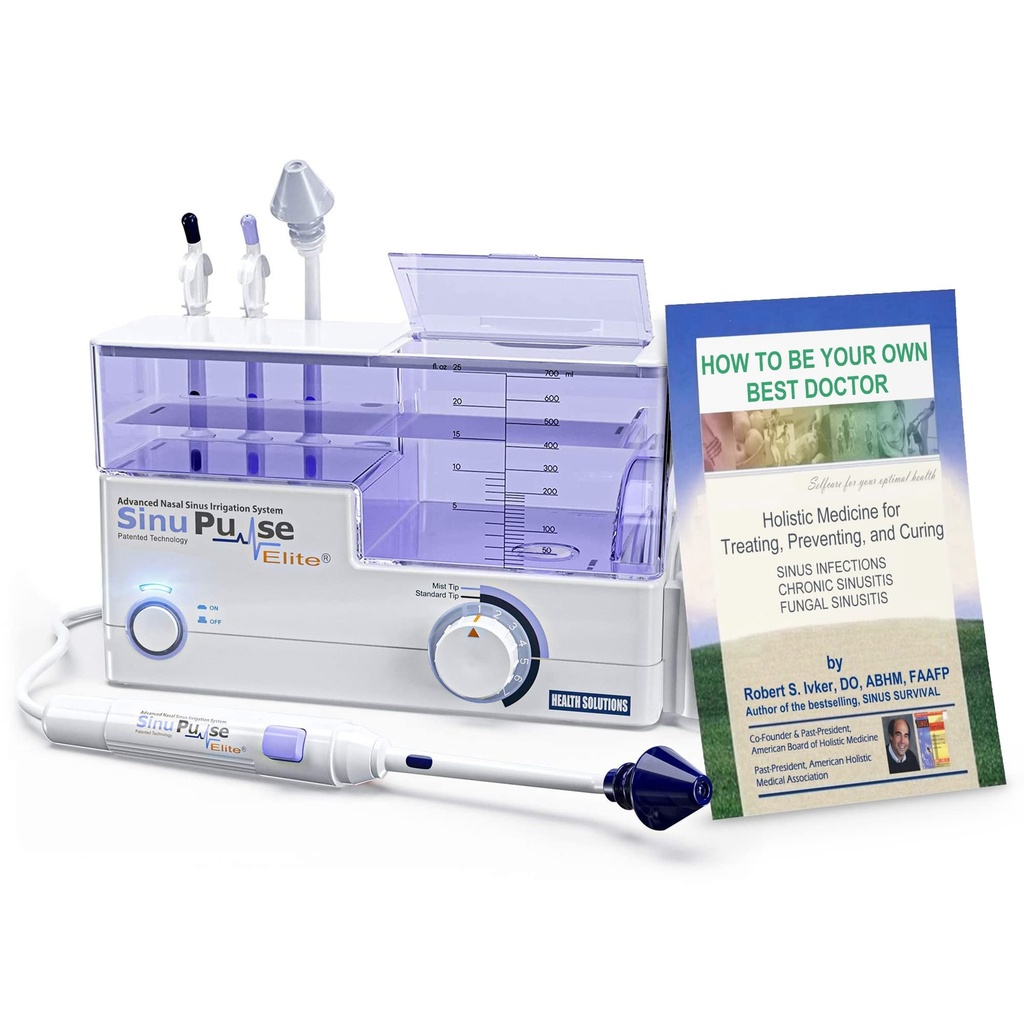 SinuPulse Elite Advanced Nasal Irrigation System, Pulsating Nasal Congestion Relief & Sinus Rinse Machine, effektivare än Neti Pot, Nose Spray eller Nasal Wash Bottle, med 30 SinuAir Packets