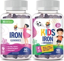 SUNNY SAM Iron Gummies lapsille ja aikuisille - Iron vitamiineja C-vitamiinia, 10 mg per tarjoilu - Iron Chewable Fruit Gummy for Immuuni Tuki Punasolujen tuotanto