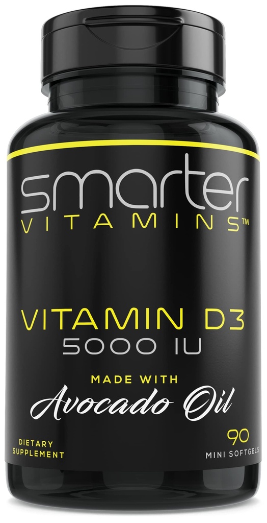 Smartare vitamin D3 5000 IE i Avocado Oil 125mcg - 90 Mini Softgels