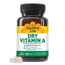 Country Life Vitamin A 10,000 IE - Immune Support, Skin & Eye Health Supplement, Certified Gluten-Free, Vegan, Halal, Kosher, 50% Beta-Carotene & 50% Retinyl Palmitate, Easy Absorption - 100 tabletter