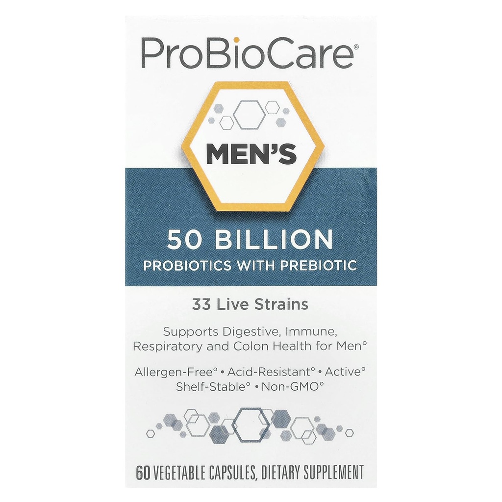 Probiootti miehille - 50 miljardia PMY:tä, tukee ruoansulatusta ja Gut Flora Balance, edistää yleistä hyvinvointia, ja parantaa Immuunifunktio (60 kasvikapselit)