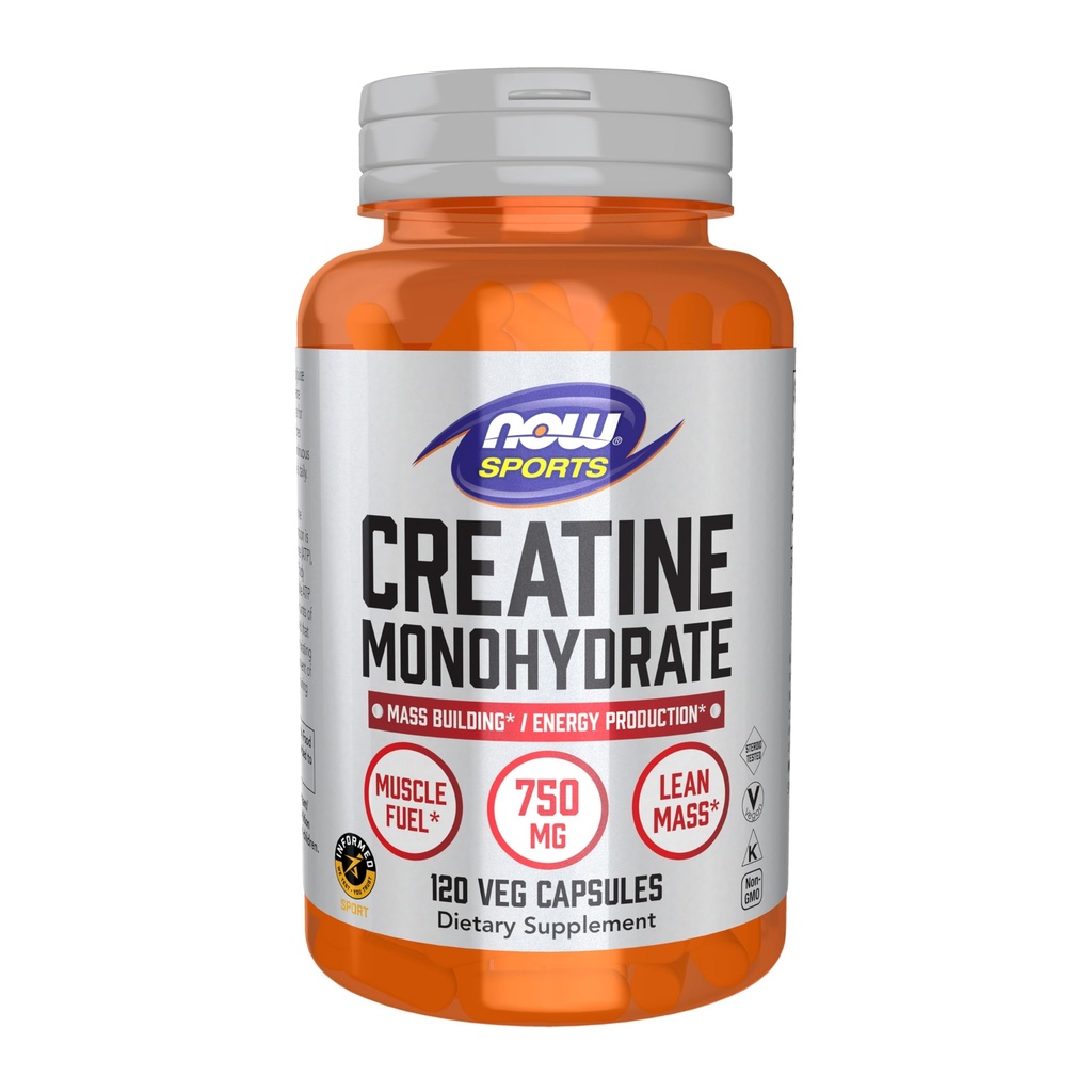 NYT Ruoka urheilu ravitsemus, Creatiini Monohydraatti 750 mg, Massa rakennus* / energian tuotanto*, 120 Veg kapselia