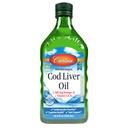 Carlson - Cod Liver Oil, 1100 mg Omega-3s, Wild-Caught Norwegian Cod-Liver Oil, kestävästi lähdetty Nordic Fish Oil Liquid, Mautonta, 500 ml (16,9 Fl Oz)