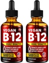 Pakkaus 2 - B12 Sublingual 5000 mikrog Drops - Made in USA - Vegaani B12 Vitamiineja energian, Mieliala & muisti - Erittäin biosaatavissa Sublingual Drops - Methylcobalamiini naisille & miehille - 2 fl. oz.