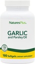 Natures Plus Garlic & Parsley - Främjar naturligtvis hälsosamt kolesterol och blodtrycksnivåer - 180 Softgels (180 portioner)