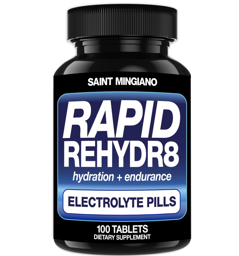 Rapid Rehydr8 Electrolyte tabletter 100 kapslar - Hydration Pills Aid i förebyggandet av krampning och stöder muskeluthållighet och återhämtning - 100 lätt att svälja kapslar