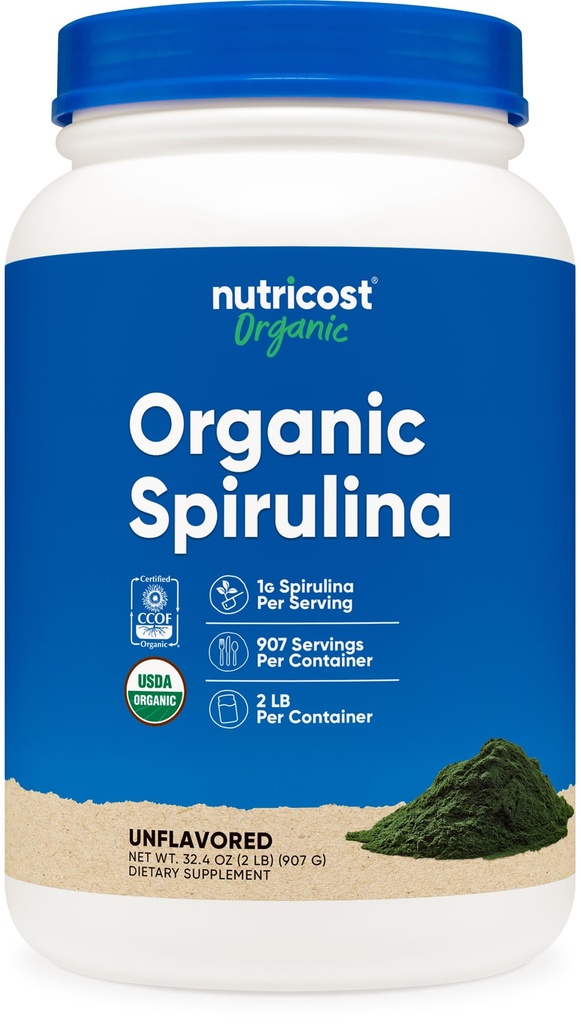 Nutricost Organic Spirulina Powder 2 LB - Ren, certifierad organisk Spirulina
