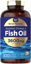 Carlyle Burpless Fish Oil 3600 mg | 300 Softgels | med Omega-3 Fatty Acids | Lemon Flavor | Non-GMO, Gluten Free Supplement | av Wild Pacific