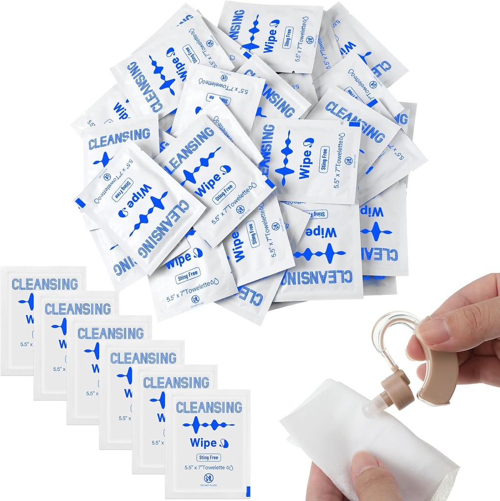 Timgle 200 Count Kuulolaitteet Pyyhkeet Yksittäin kääritty Puhdistus Pyyhkeet Puhdistus Pyyhkeet Kannettava tietokone Puhdistuspyyhkeet Earwax Earmax Earmbuds Hiki Earmold Earmplugit korvamonitoreissa Puhdistus