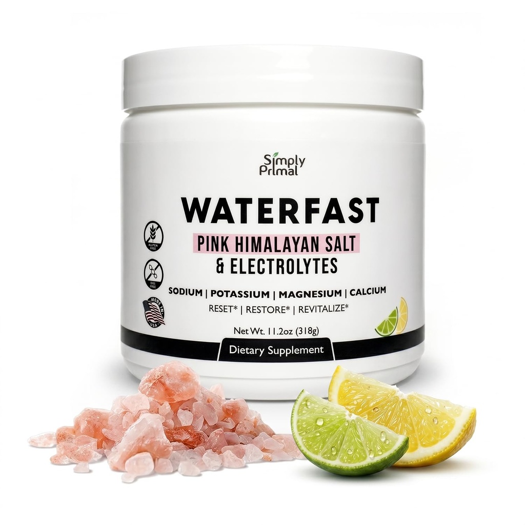 VESIFAST Keto Elektrolyyttijauhe paastoamiseen ja hydraamiseen - sitruunan lime Flavor ... Vaaleanpunainen Himalajan suola (Sodium), kalium, magnesium, kalsium