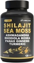 Shilajit-kapselit miehille - 50% Fulvic Acid, 85+ Trace Minerals Pure Himalajan, Shilajit Resin Extract with Sea Moss, Ashwagandha-for Energy, Stamina -120 Capsules