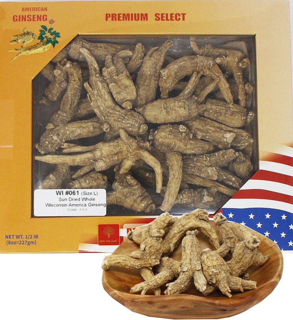 Handvald amerikansk Wisconsin Farmed Ginseng Root Medium | Cultivated Wisconsin American Ginseng Large 8oz/Box