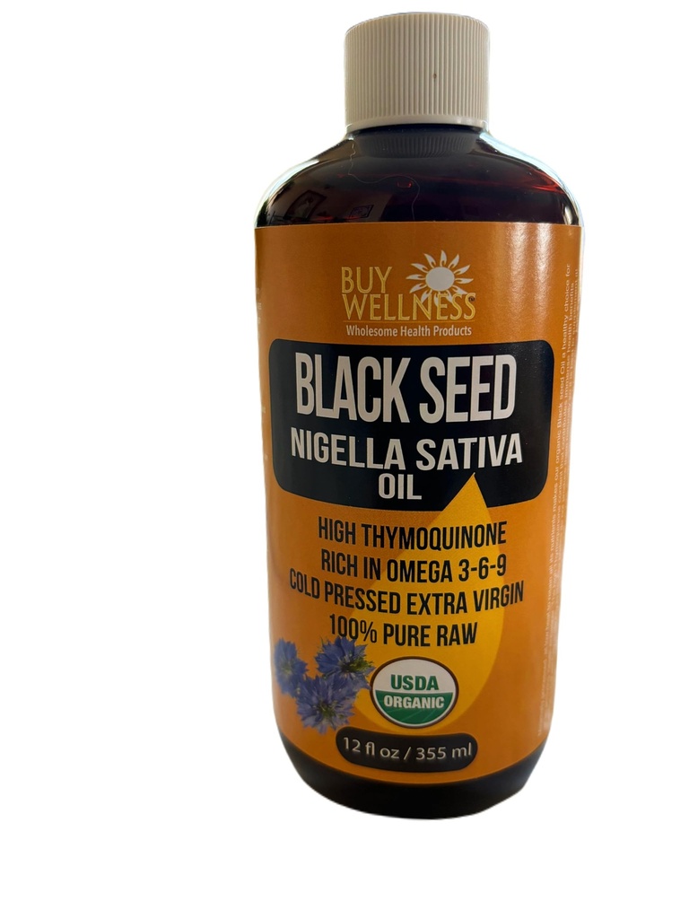 Osta wellness Organic Blackseed Cold Pressed Oil Nigella Sativa Pure Black Cumin Oil Korkea Thymokinoni, Tehokas Omega rikas öljy 12 oz