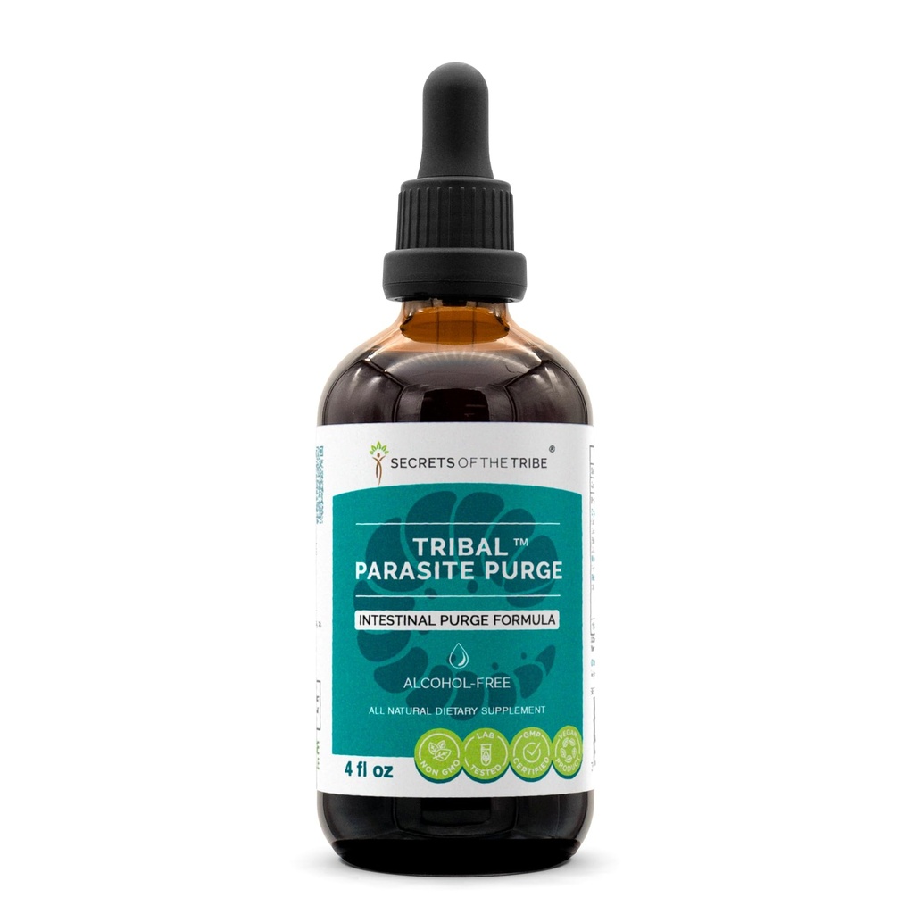Hemligheter i Tribe Tribal Parasite Alcohol-Free Extract, High-Potency Herbal Drops, Tincture Made från Cranberry, Garlic, Black Walnut, OSHA, Wormwood, Pumpkin. Intestinal Purge Formel 4 oz