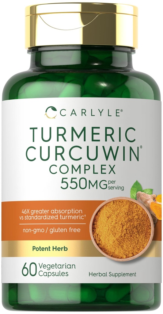 Carlyle Turmeric Supplement 550mg ... 60 kapselia...